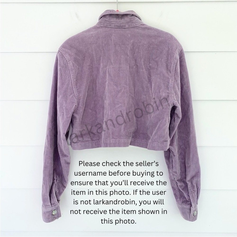 Aritzia TNA Dixon Corduroy Cropped Jacket Purple Ash - Picture 13 of 16